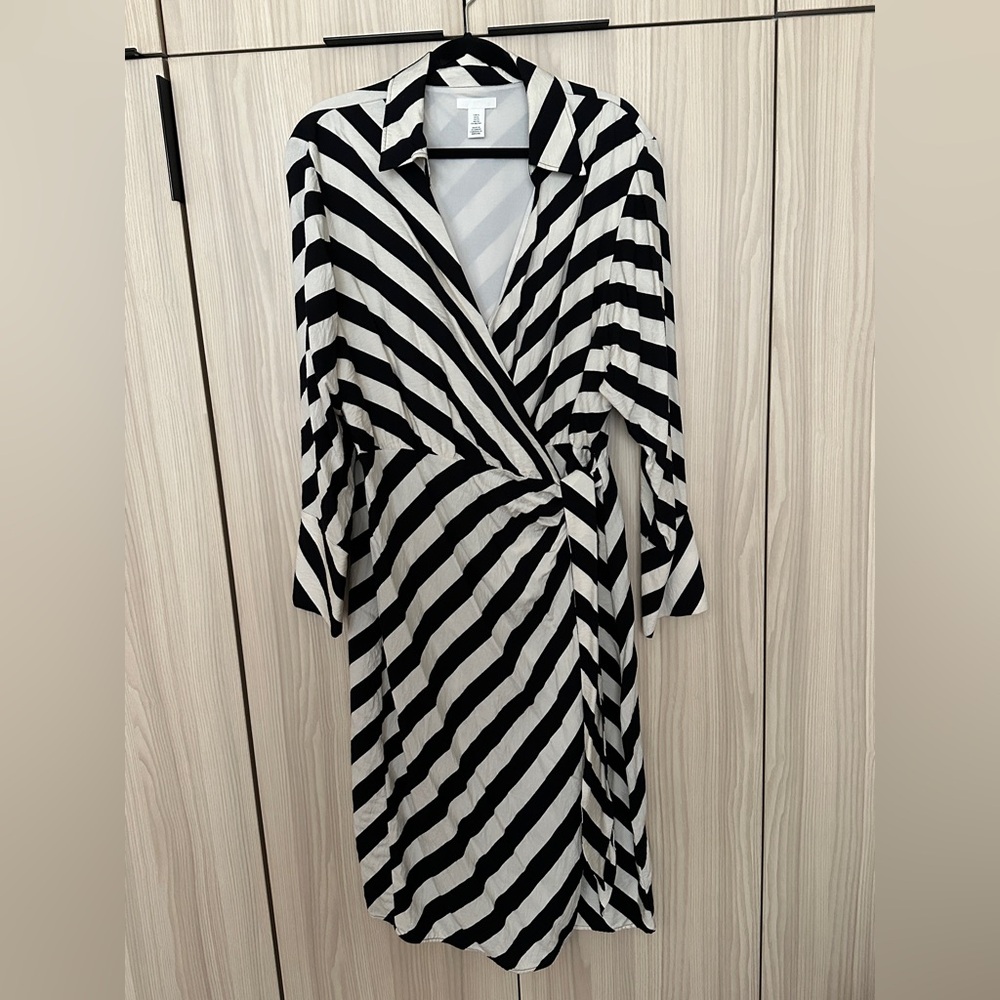 H&M Striped Wrap Dress NWOT